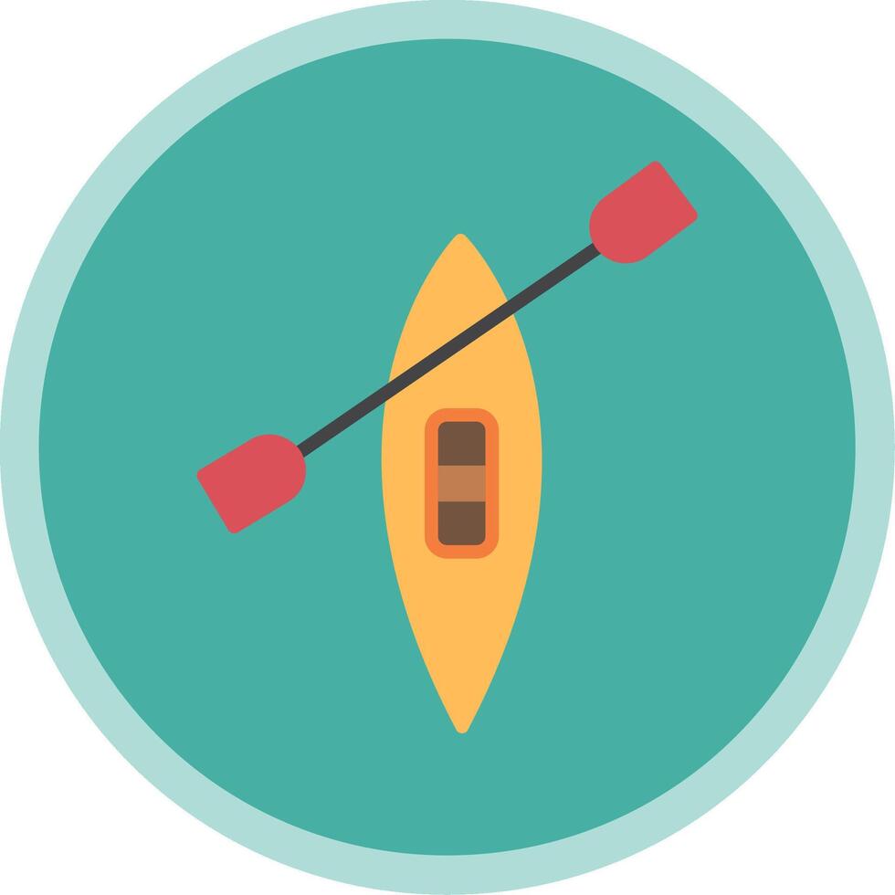 Canoe Flat Multi Circle Icon vector