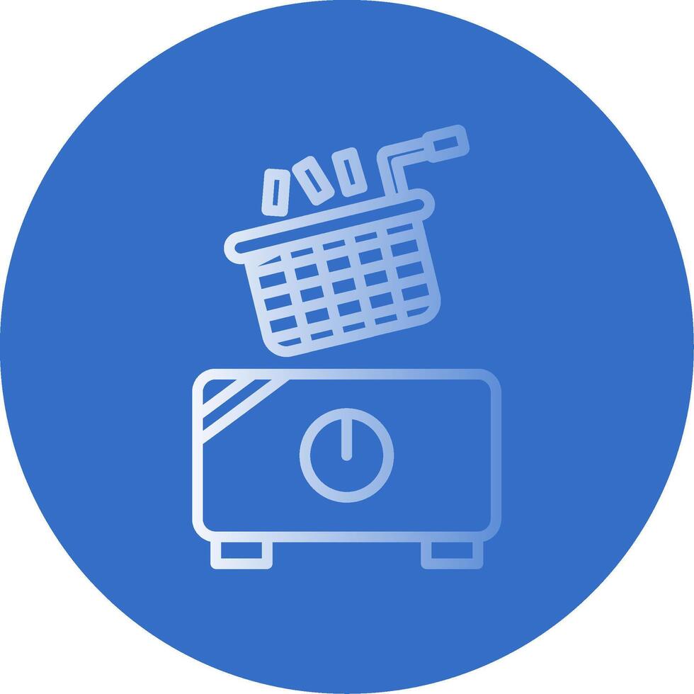 Electric Fryer Gradient Line Circle Icon vector