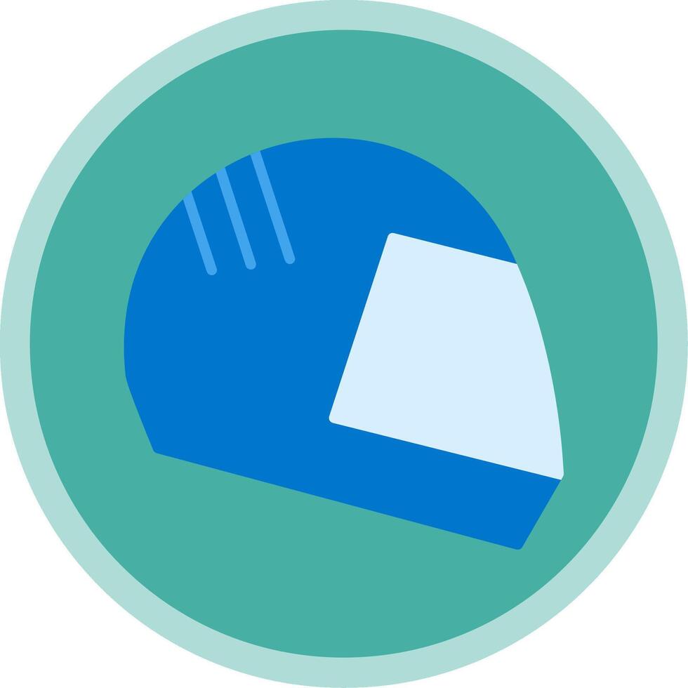 Bike Helmet Flat Multi Circle Icon vector