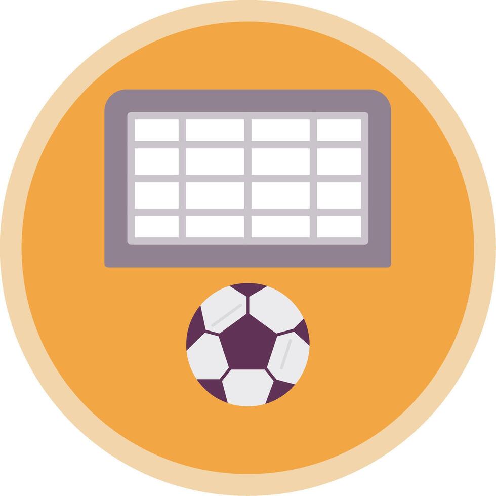 Football Goal Flat Multi Circle Icon vector