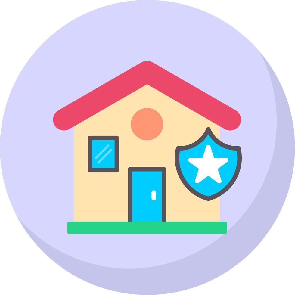 House Gradient Line Circle Icon vector