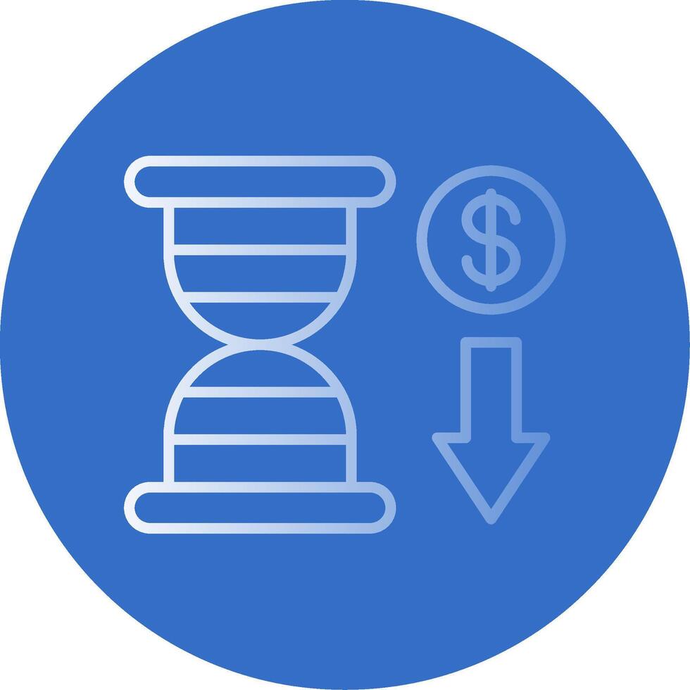 Hourglass Gradient Line Circle Icon vector