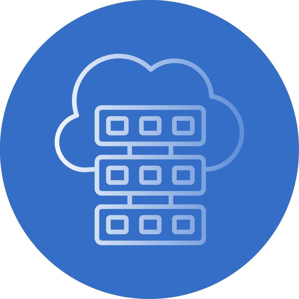 Cloud Computing Gradient Line Circle Icon vector