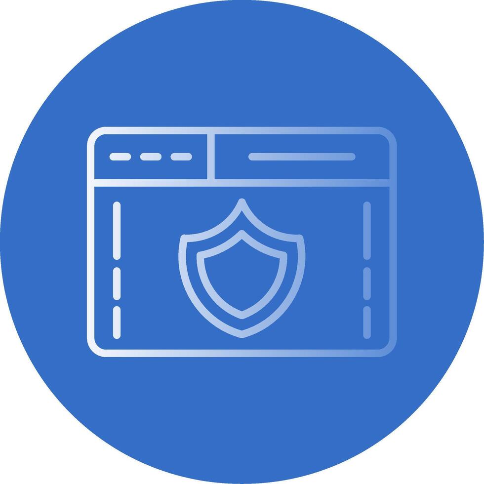 Web Security Gradient Line Circle Icon vector