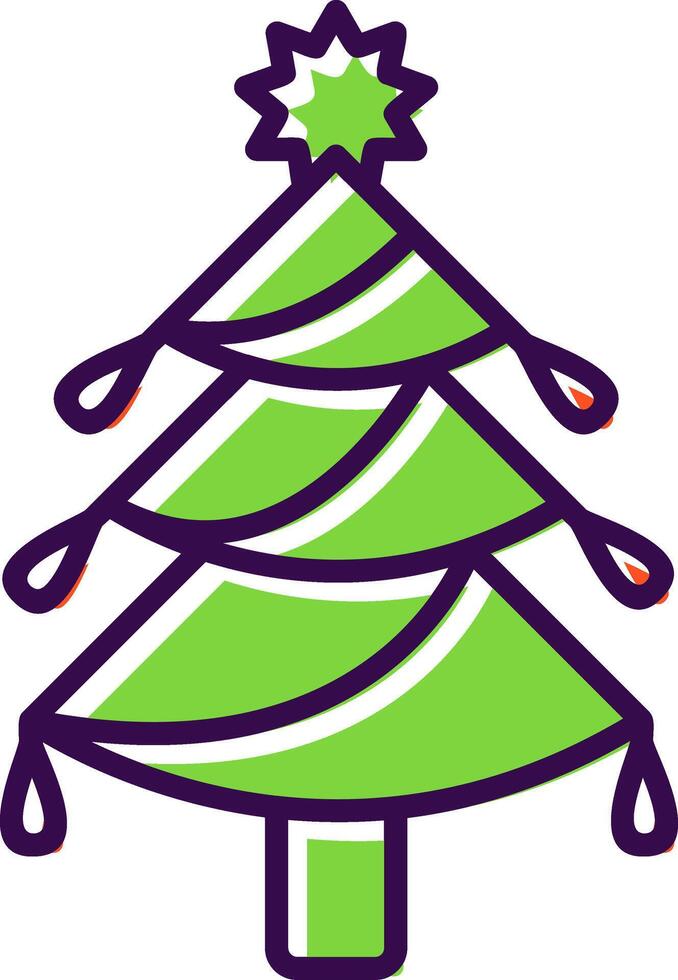 Christmas Tree filled Design Icon vector