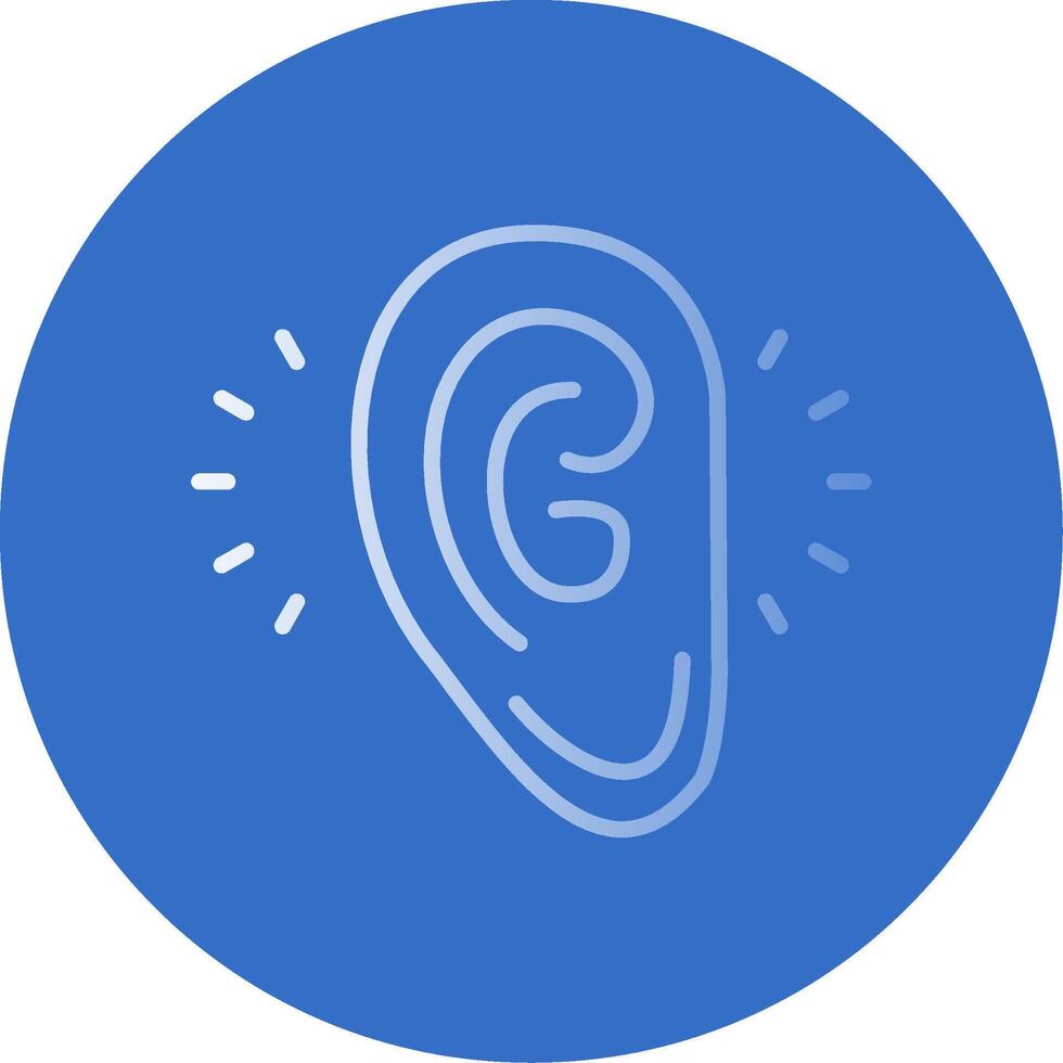 Listening Gradient Line Circle Icon vector