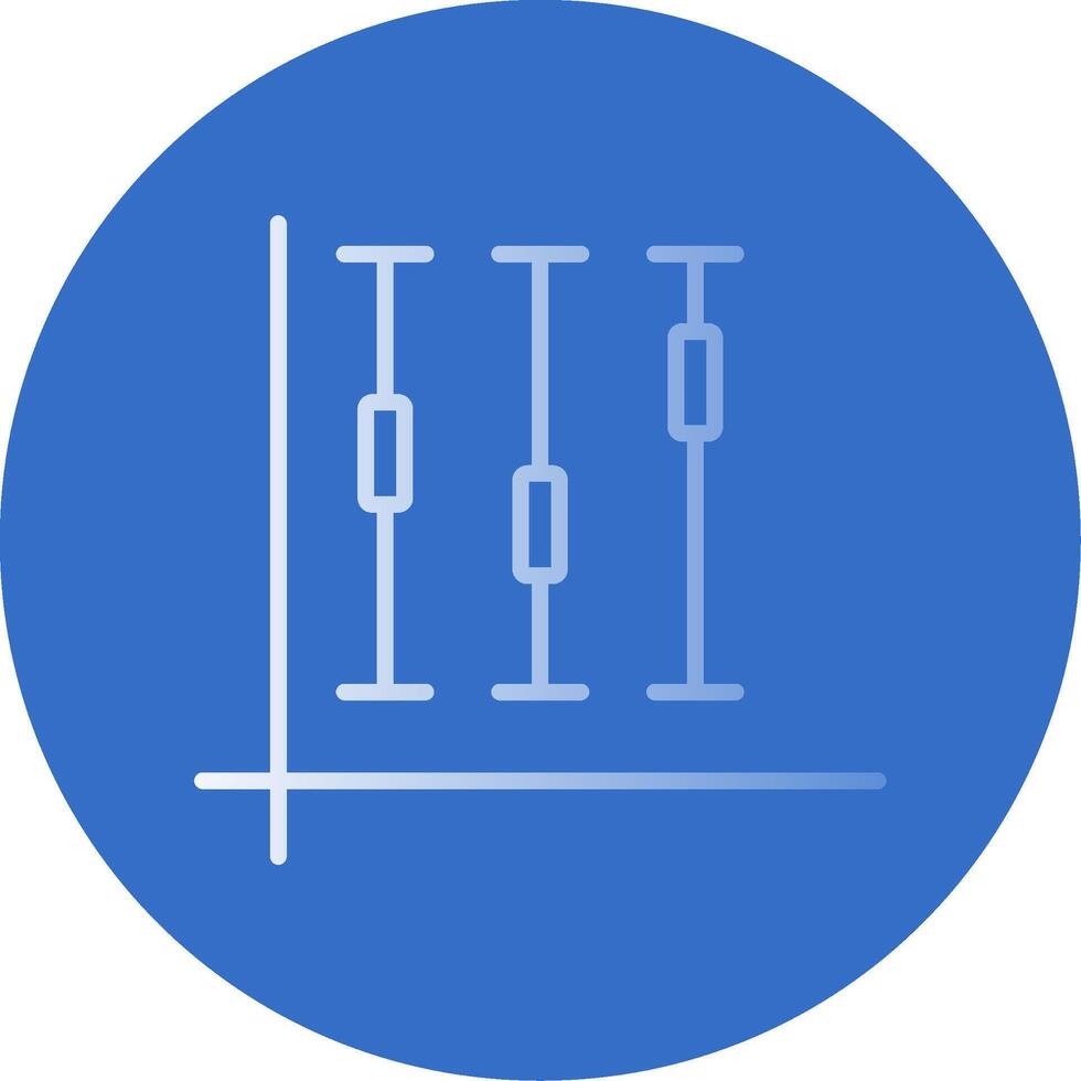 Box Plot Gradient Line Circle Icon vector
