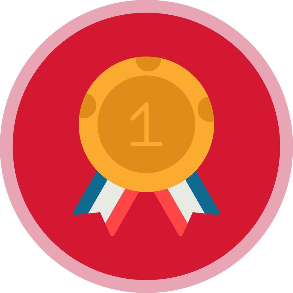 Medal Flat Multi Circle Icon vector