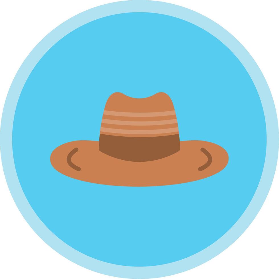 vaquero sombrero plano multi circulo icono vector