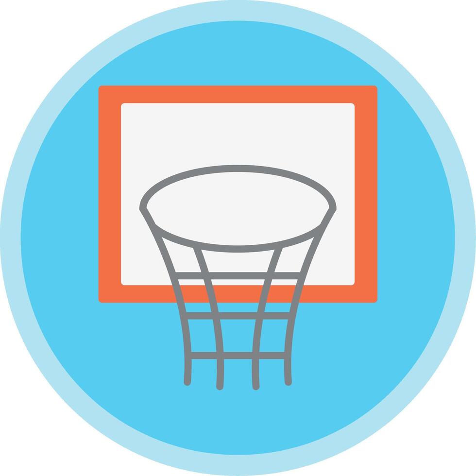 Basketball Hoop Flat Multi Circle Icon vector