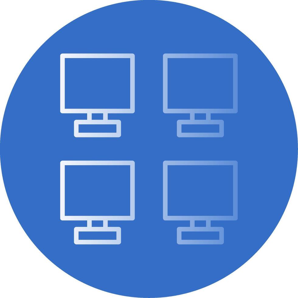 Monitors Gradient Line Circle Icon vector