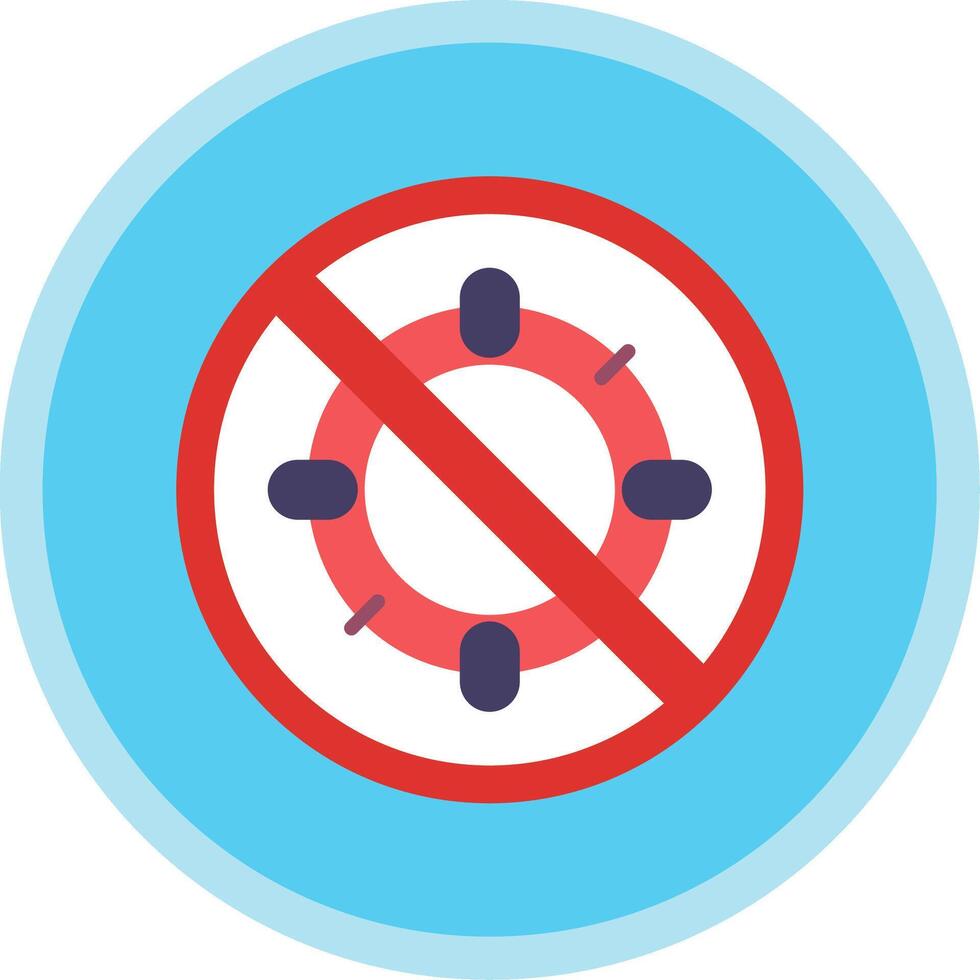 prohibido firmar plano multi circulo icono vector