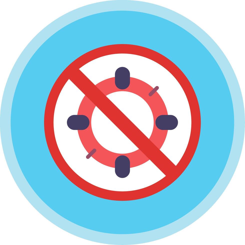 Prohibited Sign Flat Multi Circle Icon vector