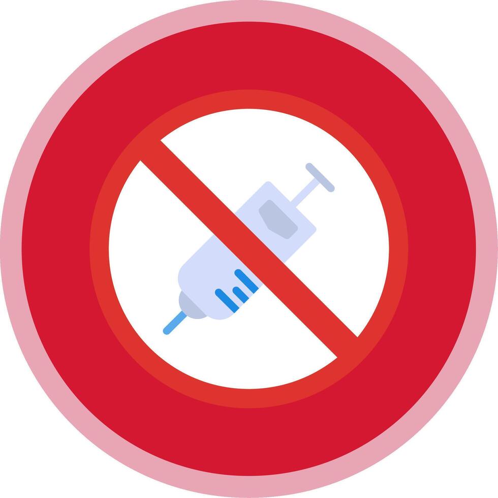Prohibited Sign Flat Multi Circle Icon vector