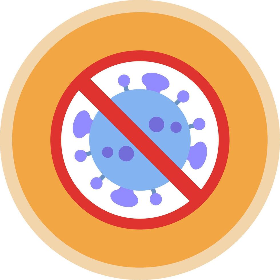Prohibited Sign Flat Multi Circle Icon vector