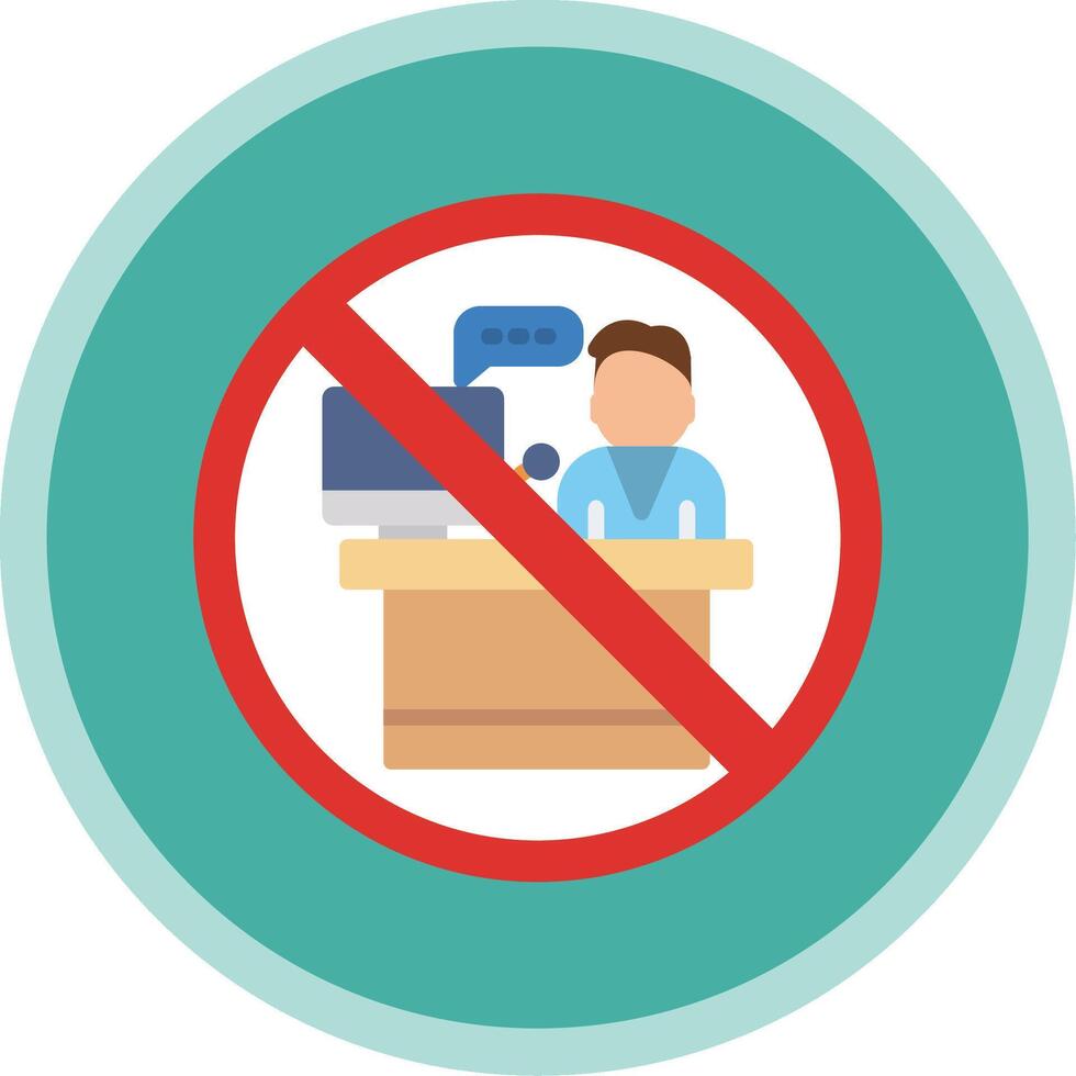 Prohibited Sign Flat Multi Circle Icon vector