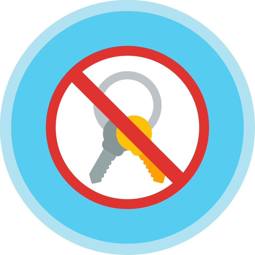 Prohibited Sign Flat Multi Circle Icon vector
