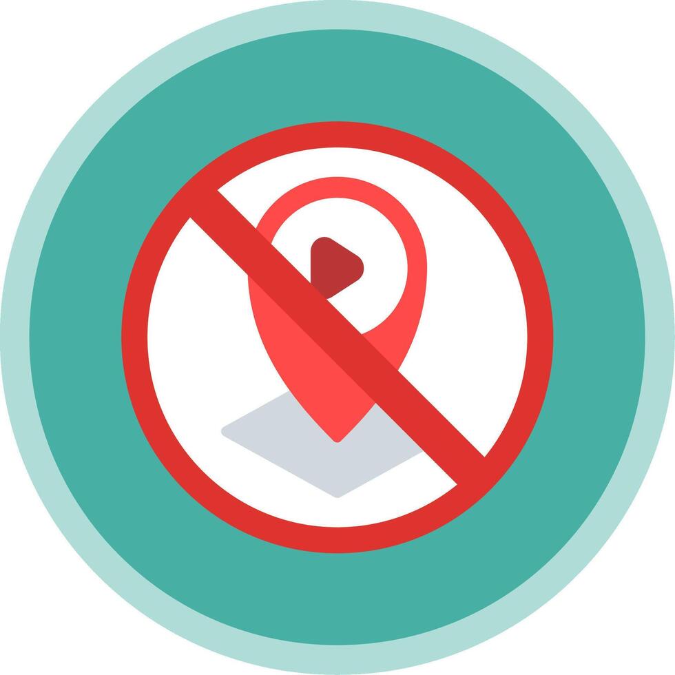 Prohibited Sign Flat Multi Circle Icon vector