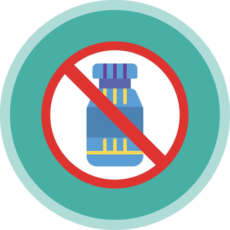 Prohibited Sign Flat Multi Circle Icon vector