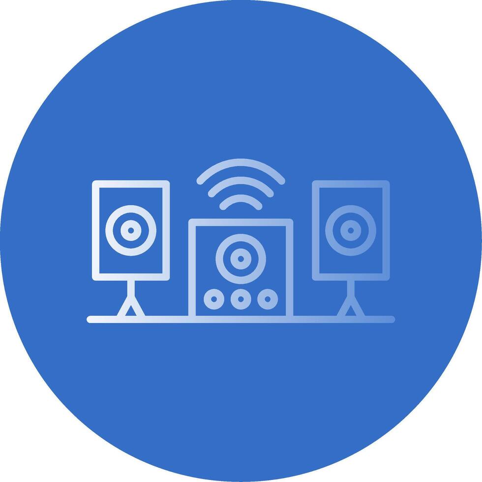 Audio System Gradient Line Circle Icon vector