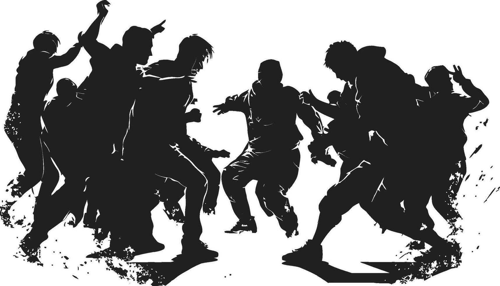 Noir Rumble Black Combat Shadow Strike Fighting Group in vector