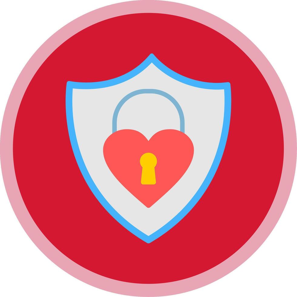 corazón bloquear plano multi circulo icono vector