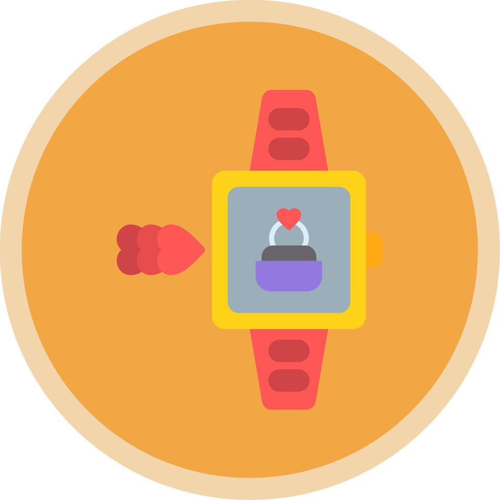 Smart Watch Flat Multi Circle Icon vector