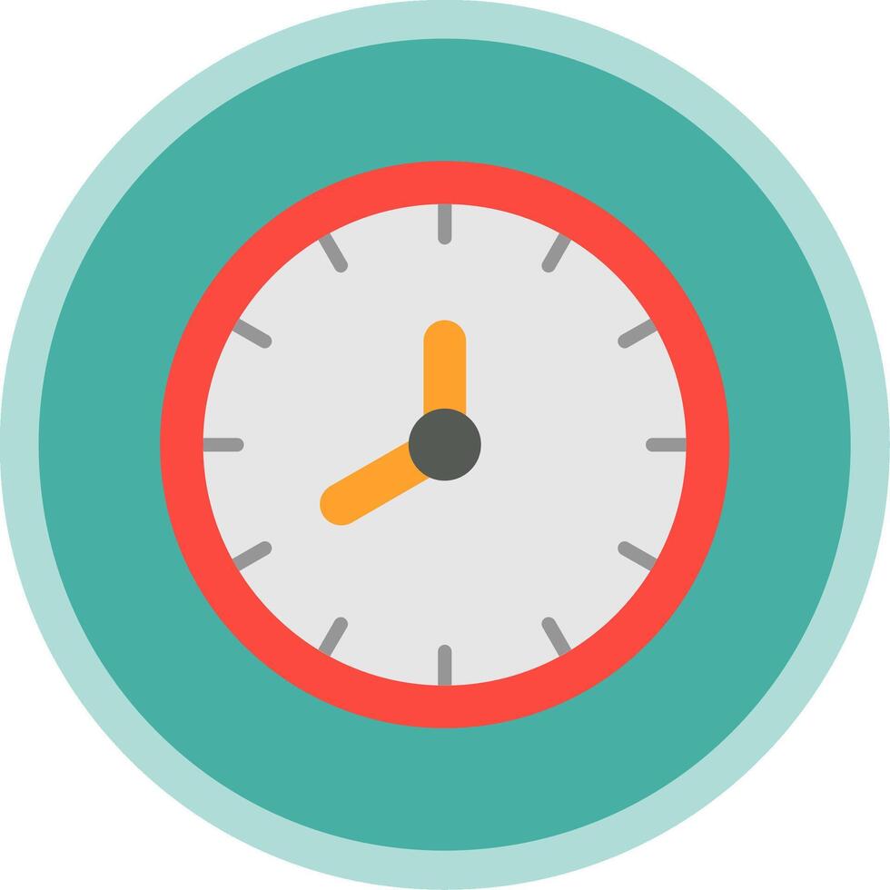 Clock Flat Multi Circle Icon vector