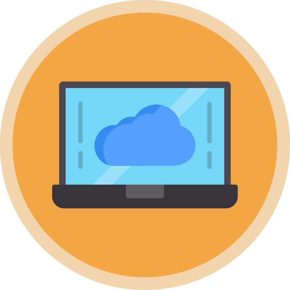 Cloud Flat Multi Circle Icon vector