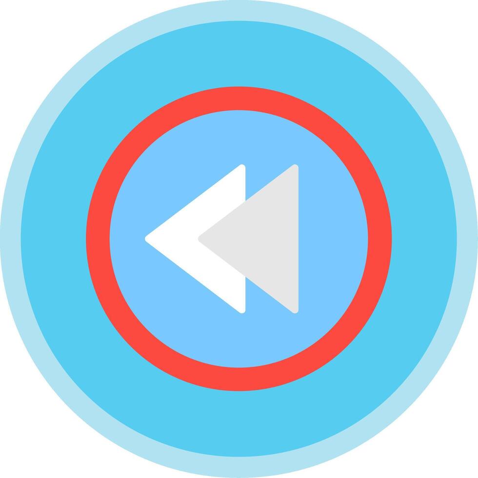 Backward Flat Multi Circle Icon vector