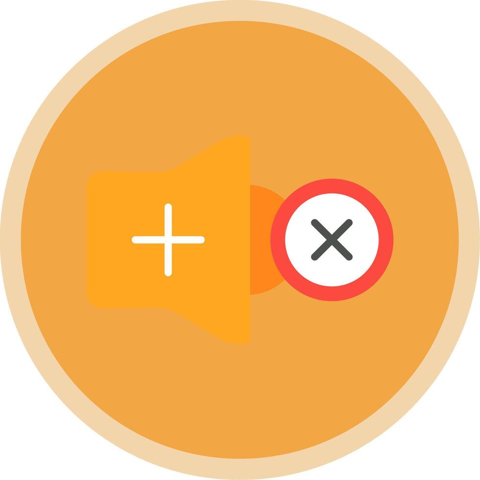 Mute Flat Multi Circle Icon vector