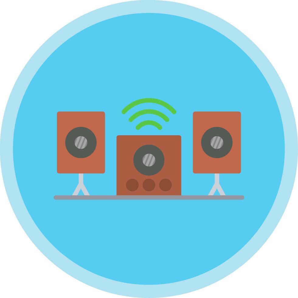 Audio System Flat Multi Circle Icon vector