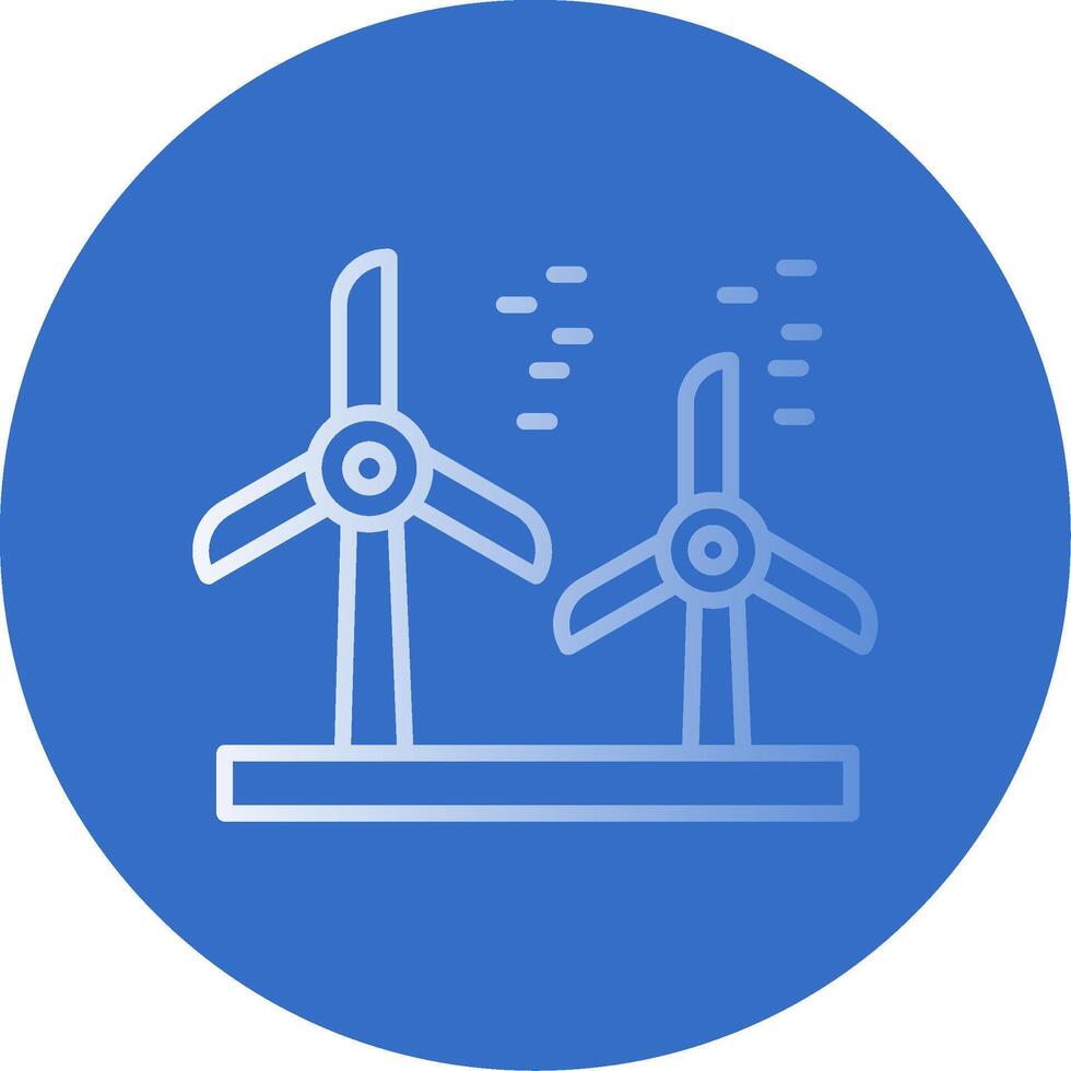 Wind Turbine Gradient Line Circle Icon vector