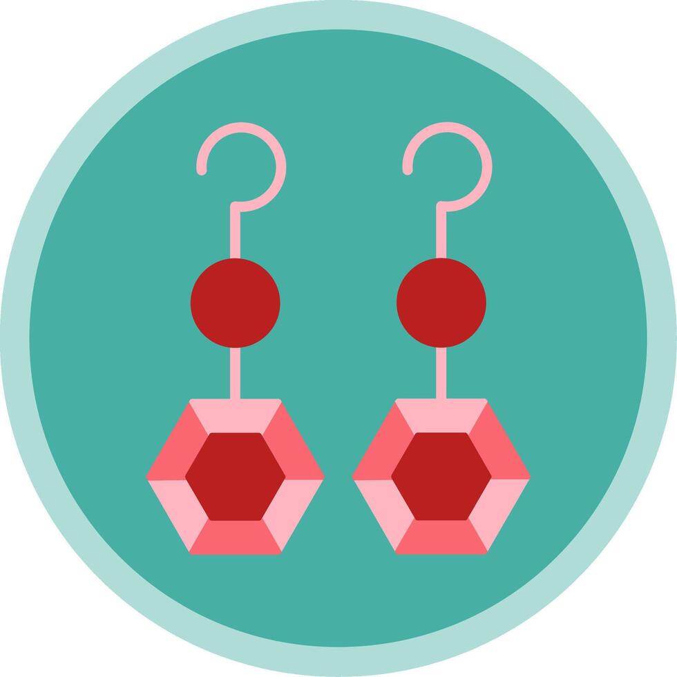 Earrings Flat Multi Circle Icon vector