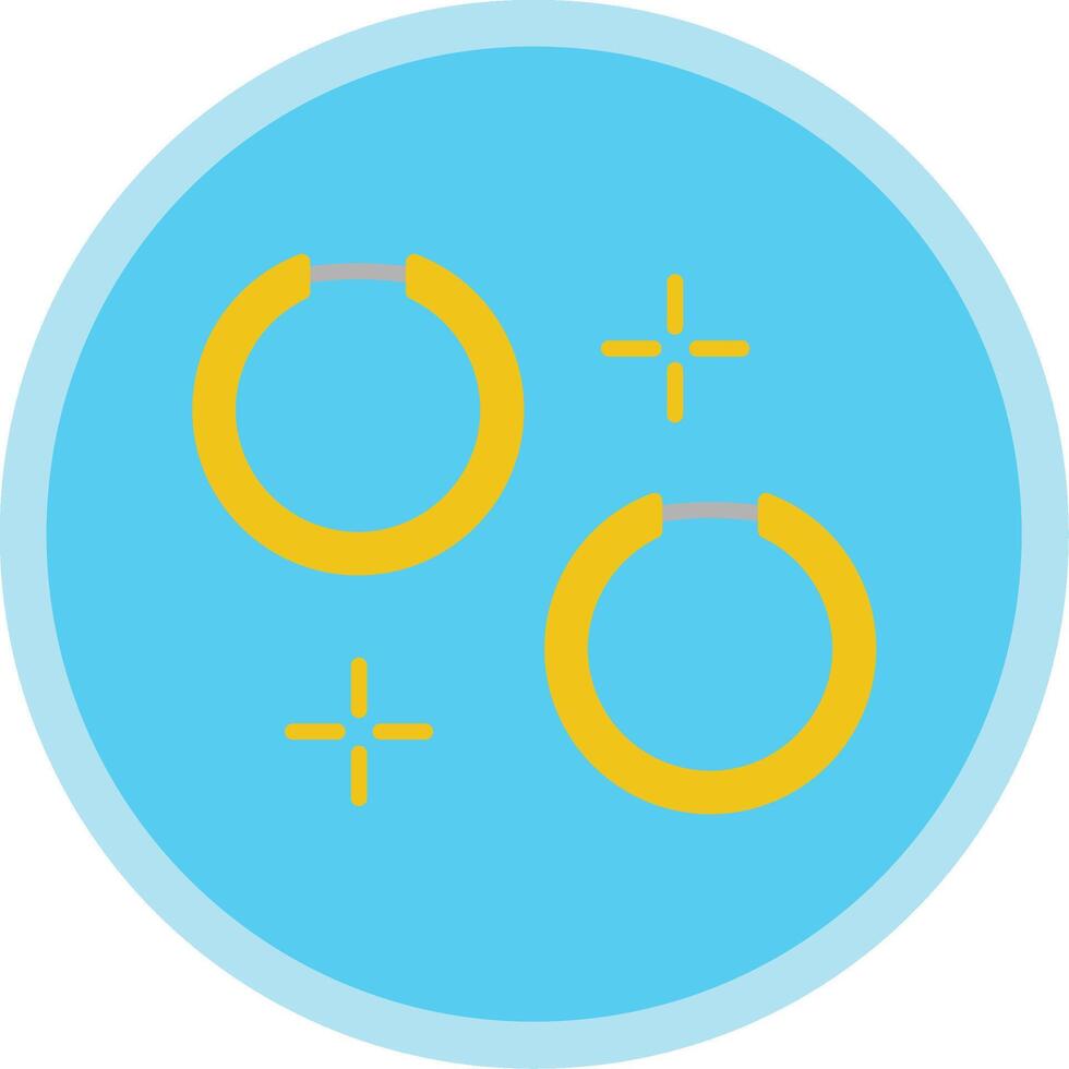 Hoop Earrings Flat Multi Circle Icon vector