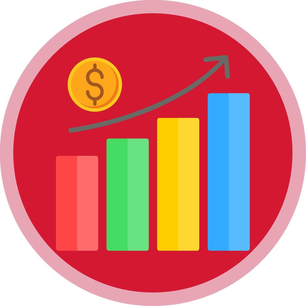 Money Growth Flat Multi Circle Icon vector