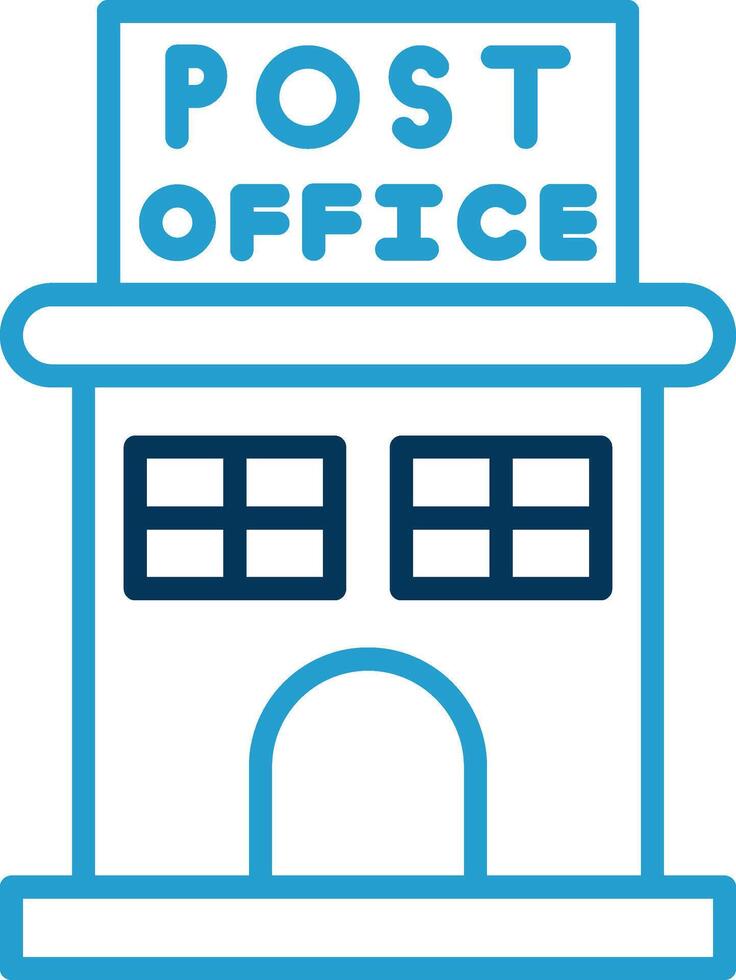Post Office Line Blue Two Color Icon vector
