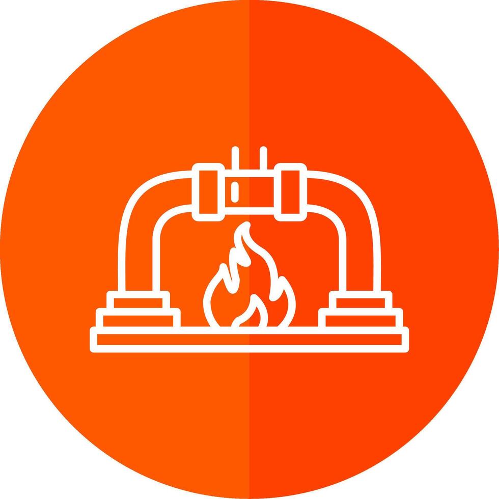 Gas PipeLine Yellow White Line Yellow White Icon vector