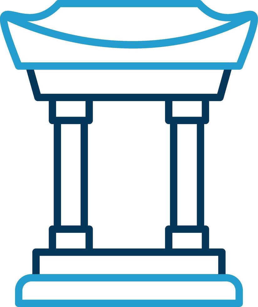 Chinatown Line Blue Two Color Icon vector