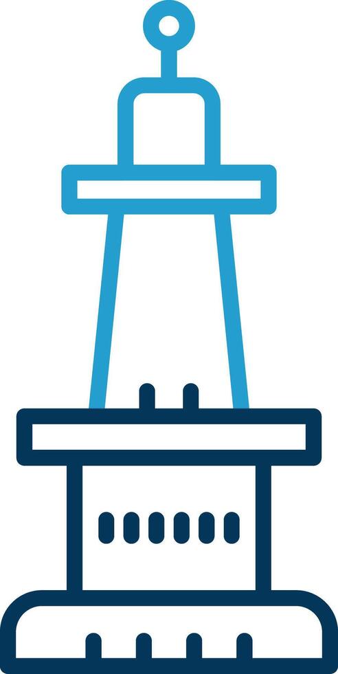Monument Line Blue Two Color Icon vector