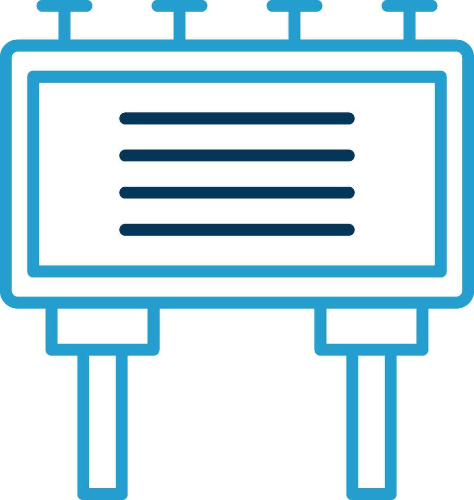 Billboard Line Blue Two Color Icon vector