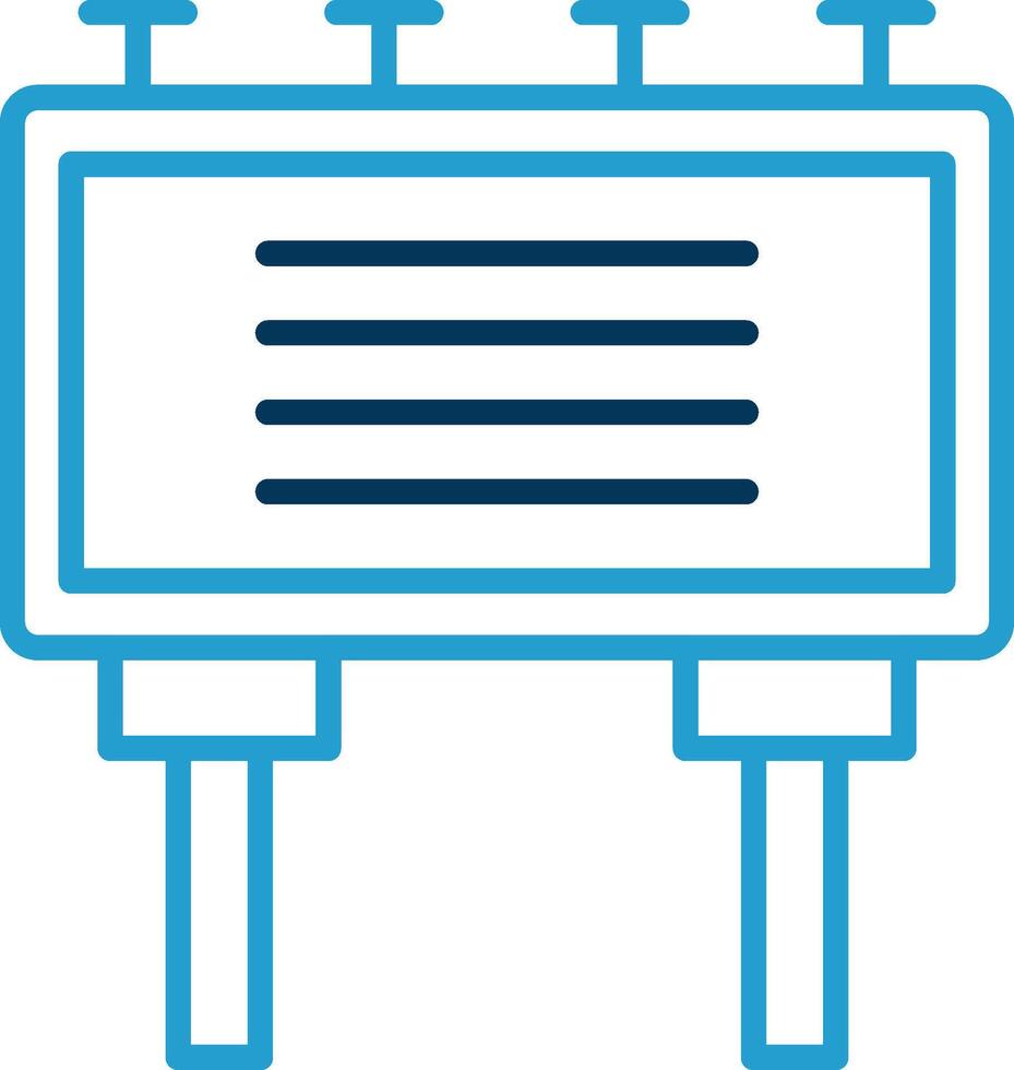 Billboard Line Blue Two Color Icon vector