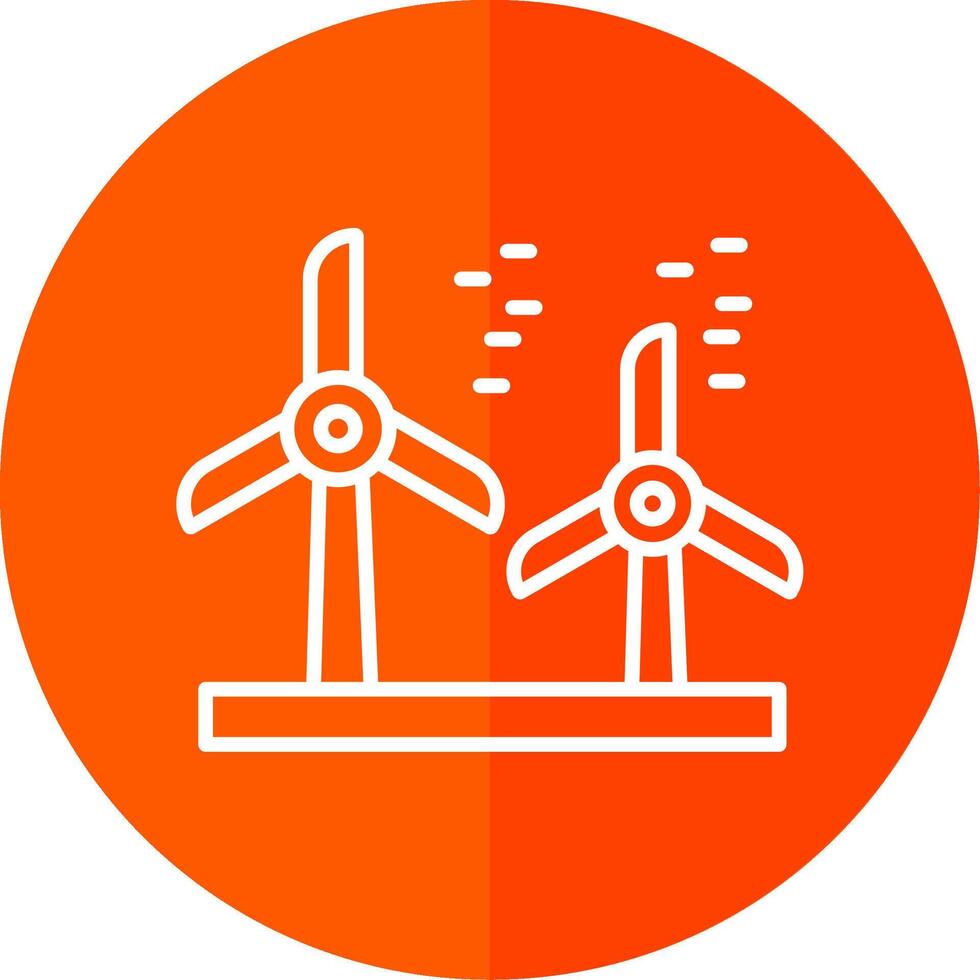 Wind Turbine Line Yellow White Icon vector