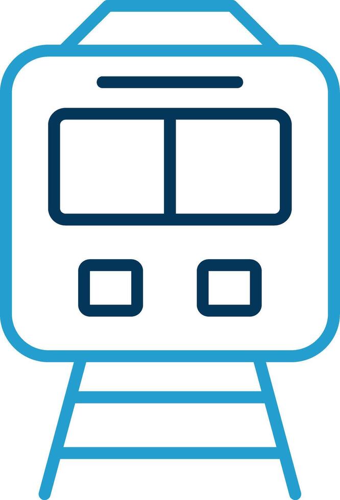 Train Line Blue Two Color Icon vector