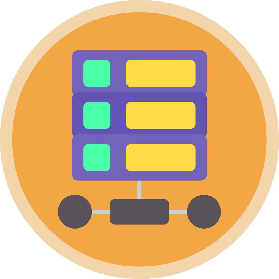 base de datos plano multi circulo icono vector