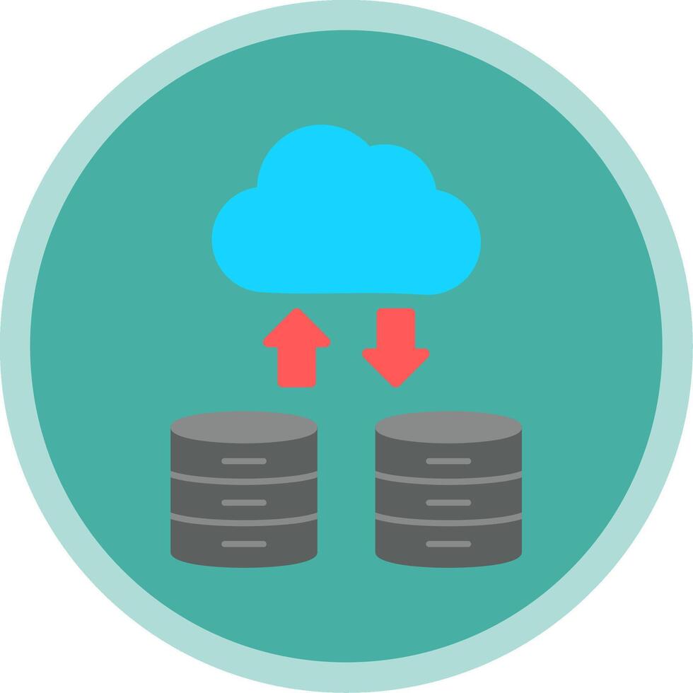 Uploading Flat Multi Circle Icon vector
