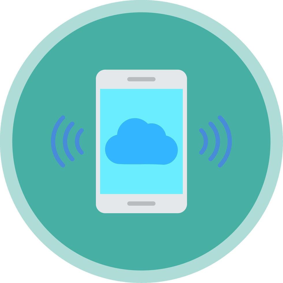 Mobile Cloud Flat Multi Circle Icon vector