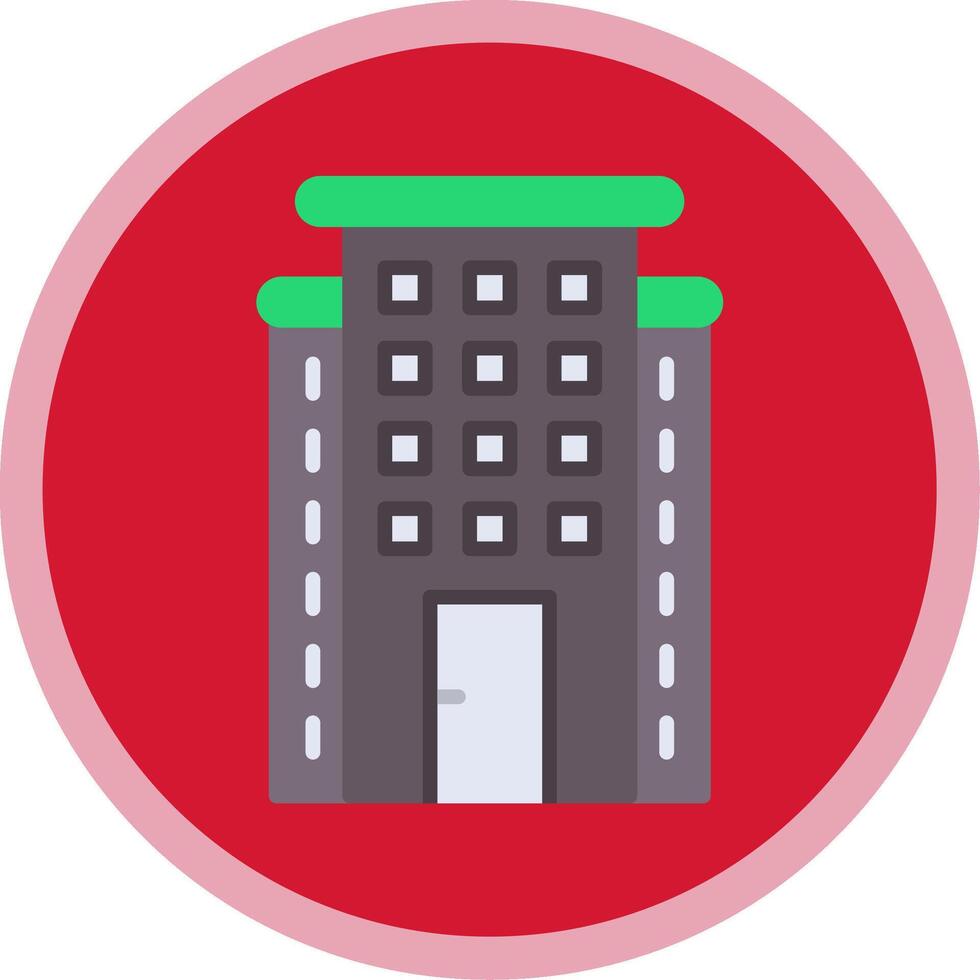 Skyscraper Flat Multi Circle Icon vector