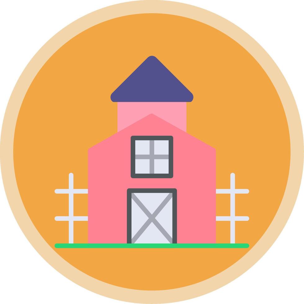 Farmhouse Flat Multi Circle Icon vector