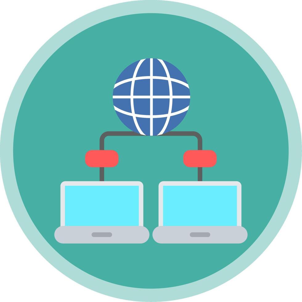 Data Network Flat Multi Circle Icon vector